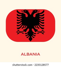 Flag Of Albania, Albania flag vector illustration, Albania flag in rounded corner.
