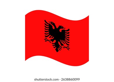 Flag of Albania. Albania wavy flag digital vector illustration. Fluttering flag.