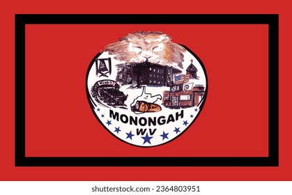 Bandera del vector de Alderson Virginia Occidental eps 8