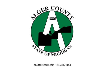 Flag Of Alger County, Michigan, USA. 