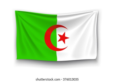 3d Realistic Pennant Flag Algeria Vector Stock Vector (Royalty Free ...