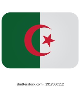 Flag of algeria Abstract concept, icon, button. illustration on white background.