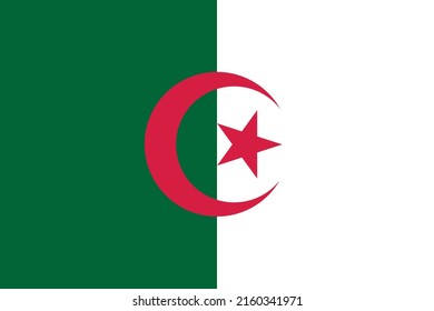 Flag of Algeria. Algerian national symbol in official colors. Template icon. Abstract vector background.