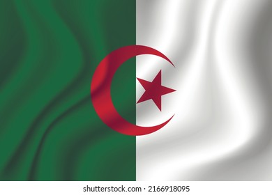 Flag of Algeria. Algerian national symbol in official colors. Template icon. Abstract vector background.