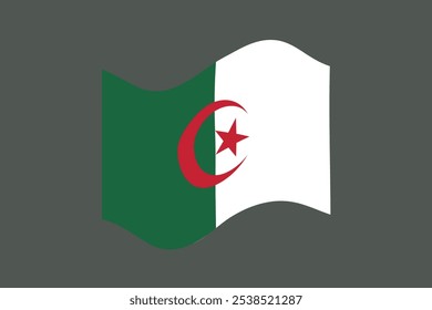 Flag of Algeria. Algerian national symbol in official colors. Template icon. Abstract vector background.