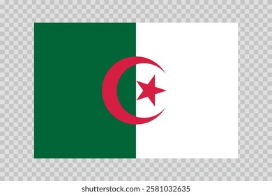 Flag of Algeria. Algerian national symbol in official colors. Template icon. Abstract vector background.