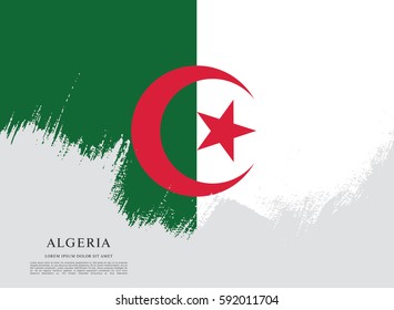 Flag of Algeria, brush stroke background