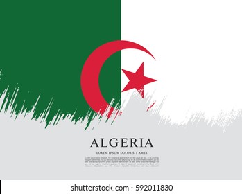 Flag of Algeria, brush stroke background