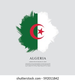 Flag of Algeria, brush stroke background