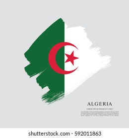 Flag of Algeria, brush stroke background