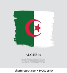 Flag of Algeria, brush stroke background