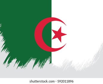 Flag of Algeria, brush stroke background