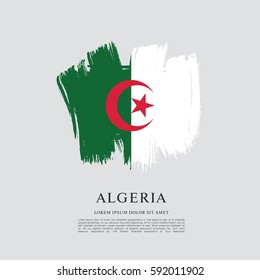 Flag of Algeria, brush stroke background