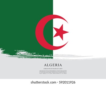 Flag of Algeria, brush stroke background