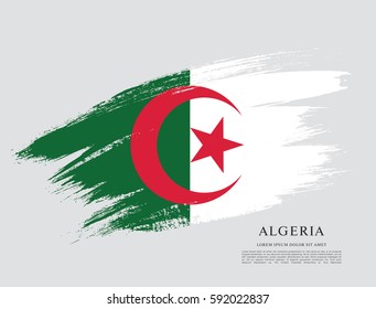 Flag of Algeria, brush stroke background