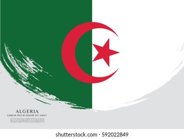 Flag of Algeria, brush stroke background