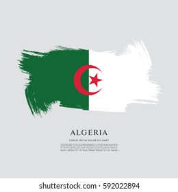 Flag of Algeria, brush stroke background
