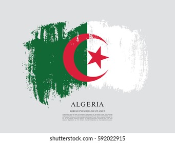 Flag of Algeria, brush stroke background