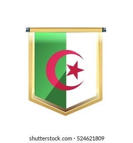 Flag of Algeria design over white background, vector illustration