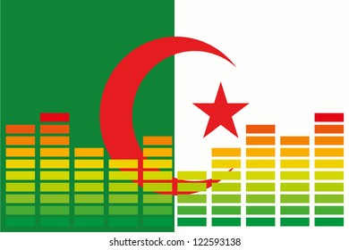The flag of Algeria with an equaliser on it