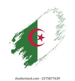 Flag of Algeria Grunge Brush Stroke Style vector