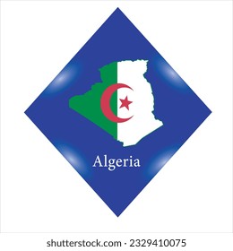 Icono de la bandera de Argelia aislado en un fondo azul