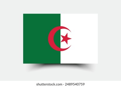 Flag of Algeria. Algeria flag. Flag icon. Standard color. Standard size. Rectangular flag. Computer illustration. Digital illustration. Vector illustration.