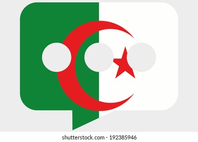 The flag of Algeria in a messaging bubble