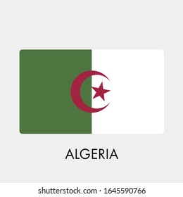 Flag of Algeria on gray background. Vector illustration in trendy flat style. EPS 10.