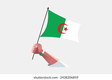 Flag of Algeria, original and simple Algeria flag, vector illustration of Algeria flag