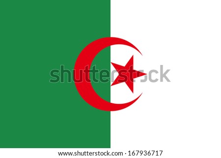 Flag of Algeria. Vector.  Accurate dimensions, elements proportions and colors. 
