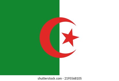 Bandera de Argelia. Ilustración vectorial.