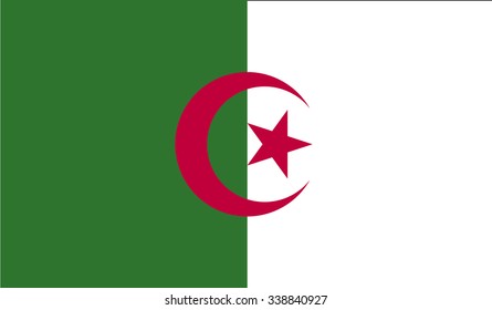Flag of Algeria. Vector illustration. The size of the original.