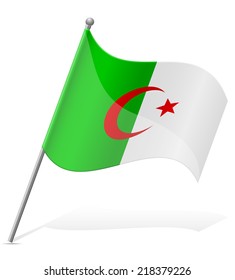 flag of Algerian vector illustration isolated on white background