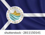 Flag of Allen County, Indiana, USA. Realistic waving flag of Allen County vector background.