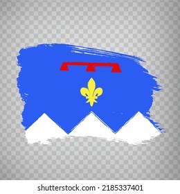 Flag of Alpes-de-Haute-Provence brush strokes. Flag Region Alpes-de-Haute-Provence of France on transparent background for your web site design, app, UI. French Republic.  EPS10.