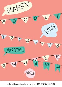 flag alphabet number art vector 