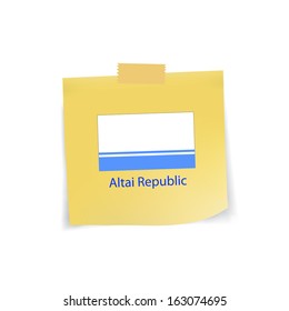 flag of Altai Republic icon on note pad paper,vector