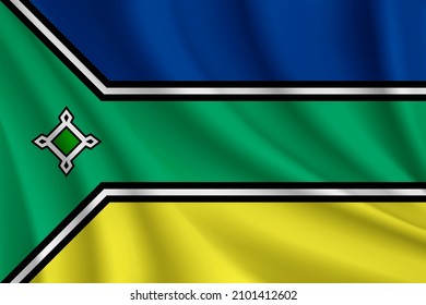 Bandera de Amapa, Brasil. Bandera ondulante realista del fondo vectorial de Amapa.