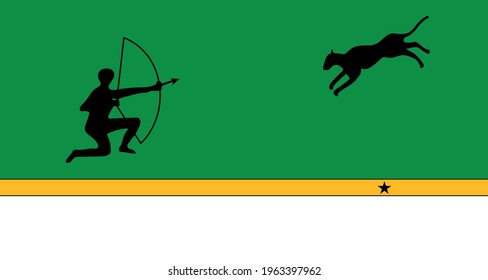 Flag of Amazonas - Colombia outline silhouette vector illustration
