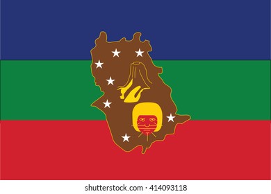 Flag of Amazonas states,capital district, federal dependency of Venezuela. Vector illustration.