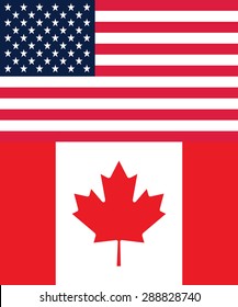 Flag of America and Canada