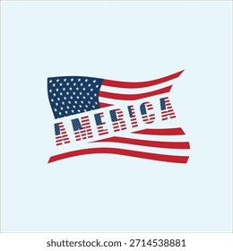 Plantilla de Vector de diseño de Flag America