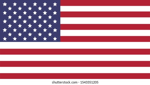 Flag of america with fifty stars and seven red strips, six white strips