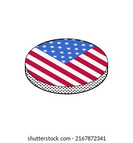 Flagge Amerikas isometrische Vektorgrafik auf weißem Hintergrund. Amerikanische Symbole Clipkunst.
