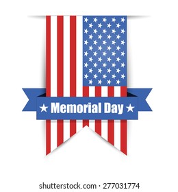 Flag of America to memorial day vector illustration