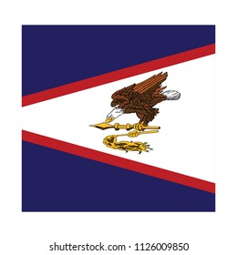 Flag of America Samoa,America Samoa flag Vector Square Icon - Illustration, Flag of America Samoa. Abstract concept, icon, square, button. Raster illustration on white background.