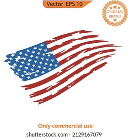 Flag of America. USA flag. 1776. Distressed USA flags. EPS 10, Clip art. Only commercial use