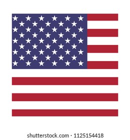 Flag of America (USA),America flag Vector Square Icon - Illustration, Flag of United States. Abstract concept, icon, square, button. Raster illustration on white background.
