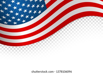 Flag american background. Flag isolated on white background. Vector illustration